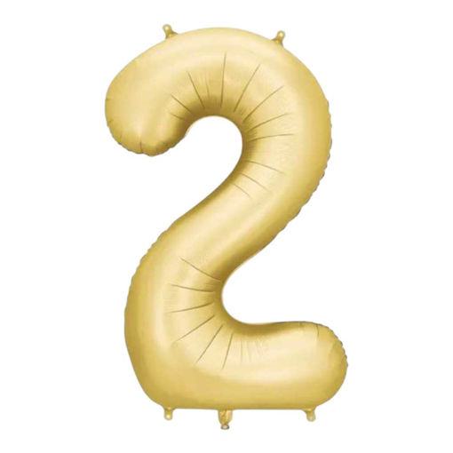 Picture of FOIL BALLOON NUMBER 2 SATIN GOLD 34 INCH